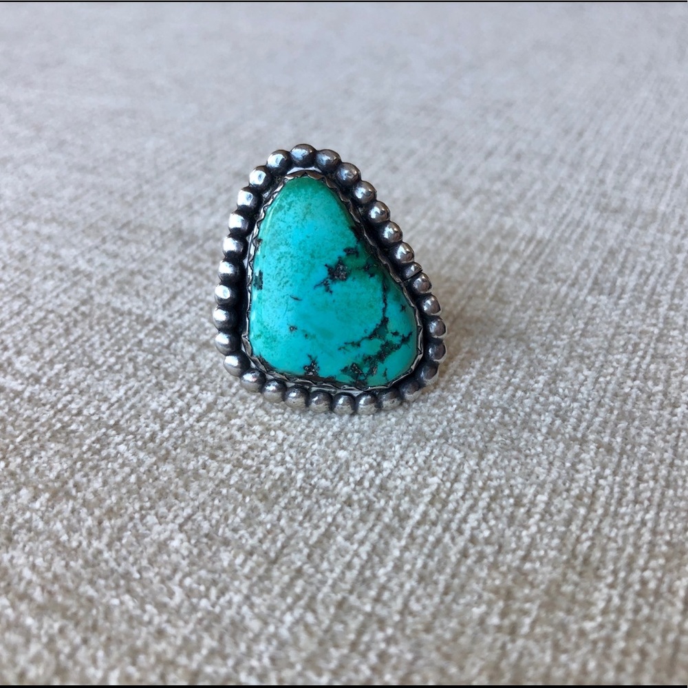 Turquoise and sterling silver ring